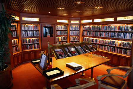 Library on Royal Orient train