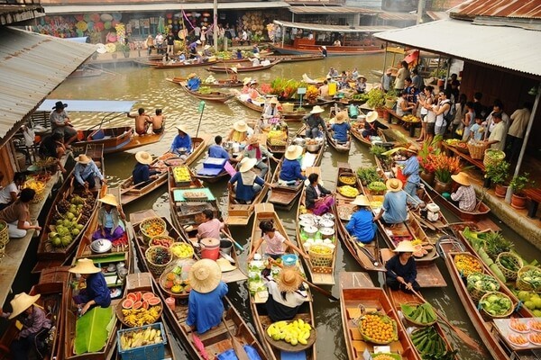 Floating Market, places to visit in bangkok