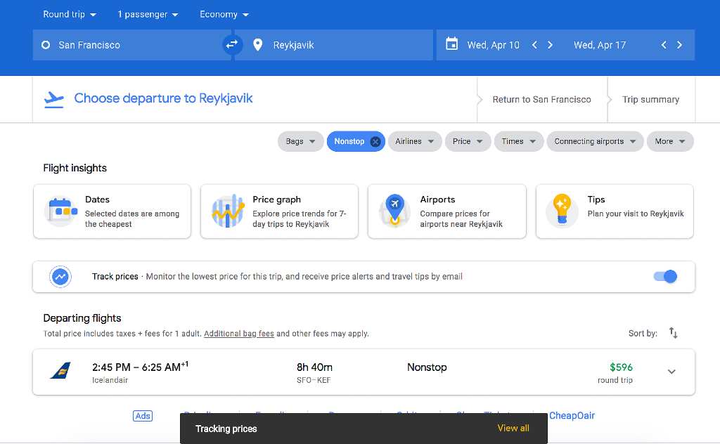 Click "View all"; How to Set Up Google Flight Alerts?