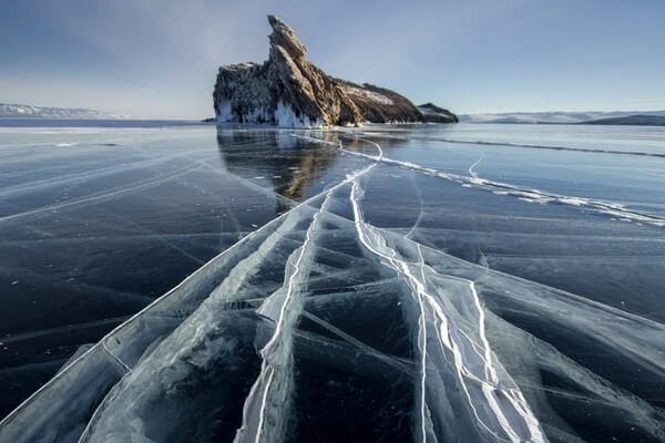 Frozen Lake Baikal; Beautiful Lakes