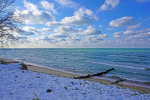 Lake Michigan's beach view 