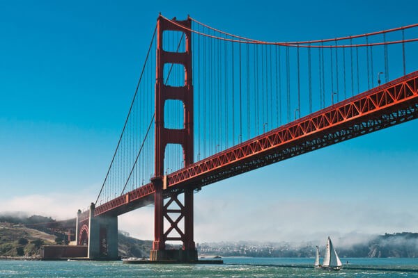 The Golden Gate Bridge, places to visit in Bay area