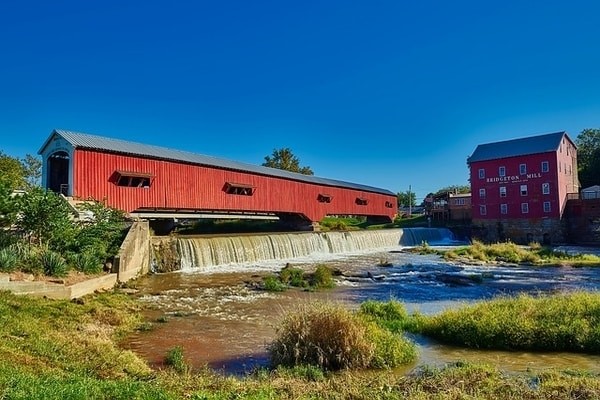 A wooden Covered Bridge in Indiana