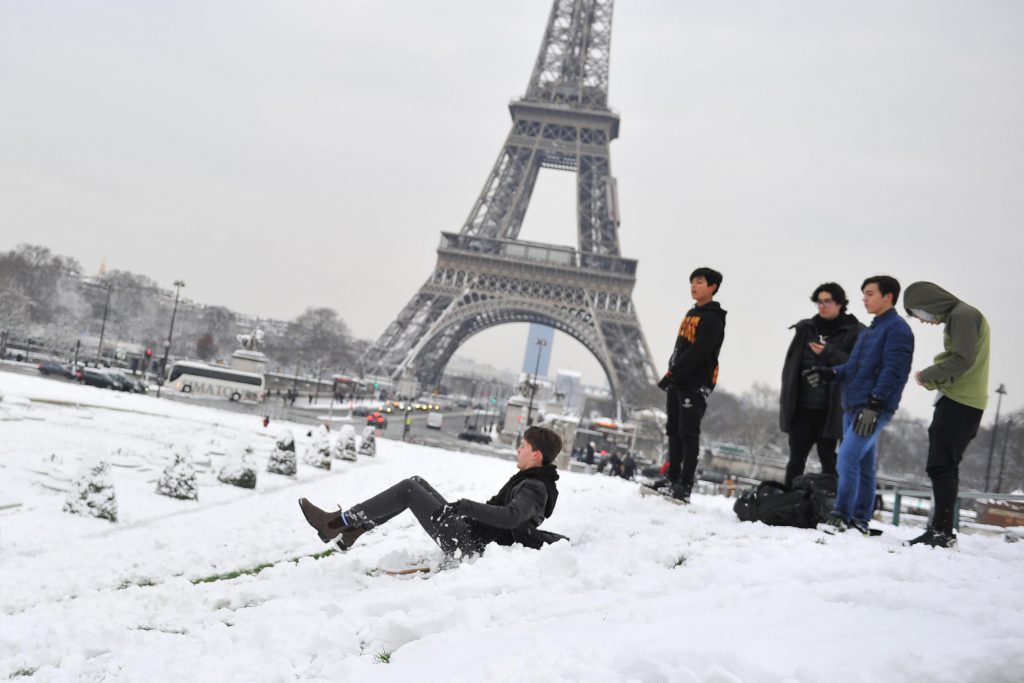 paris: snow capped view