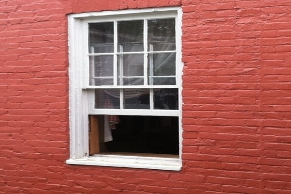 A window of the the historic Levi-Coffin House,what is Indiana famously known for