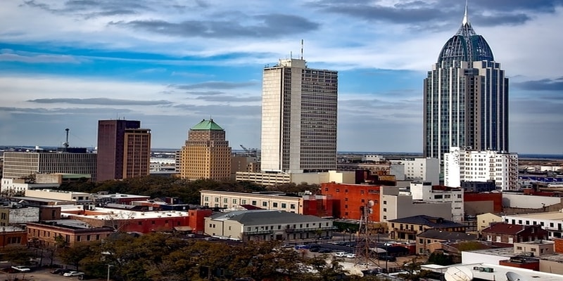 Mobile town skyline, Alabama, U.S