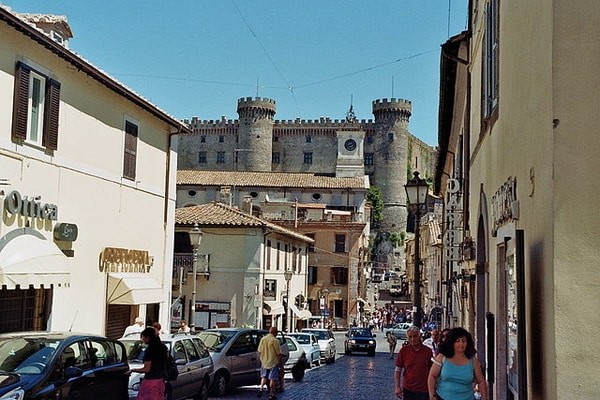 Bracciano Castle streets, Italy ;Day trips from Rome