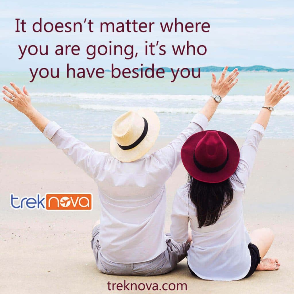 It doesn’t matter where you are going, Best Romantic Travel Love Quotes For Couples 