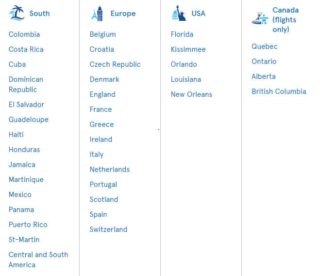 Air Transat Destination, Air Transat Reservations
