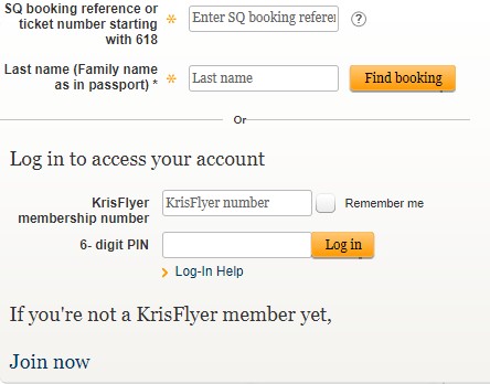 Singapore airlines SQ & KrisFlyer, Singapore airlines manage booking