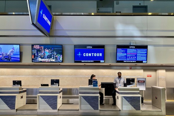 Contour airlines check in counter, contour airlines check-in