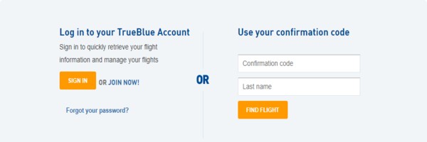 JetBlue airlines manage booking