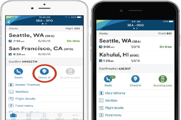 Mobile app alaska check-in