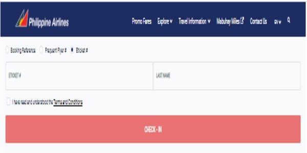 Philippine airlines web check-in
