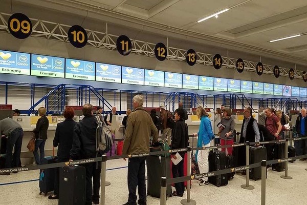 Thomas cook arilines check-in at the airport