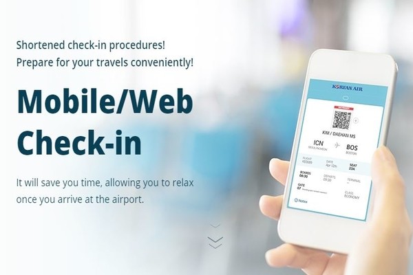 mobile & web check-in, Korean Air check-in 