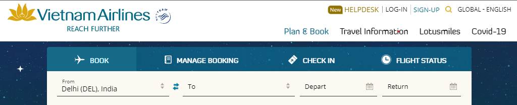 Vietnam Airlines Manage Booking
